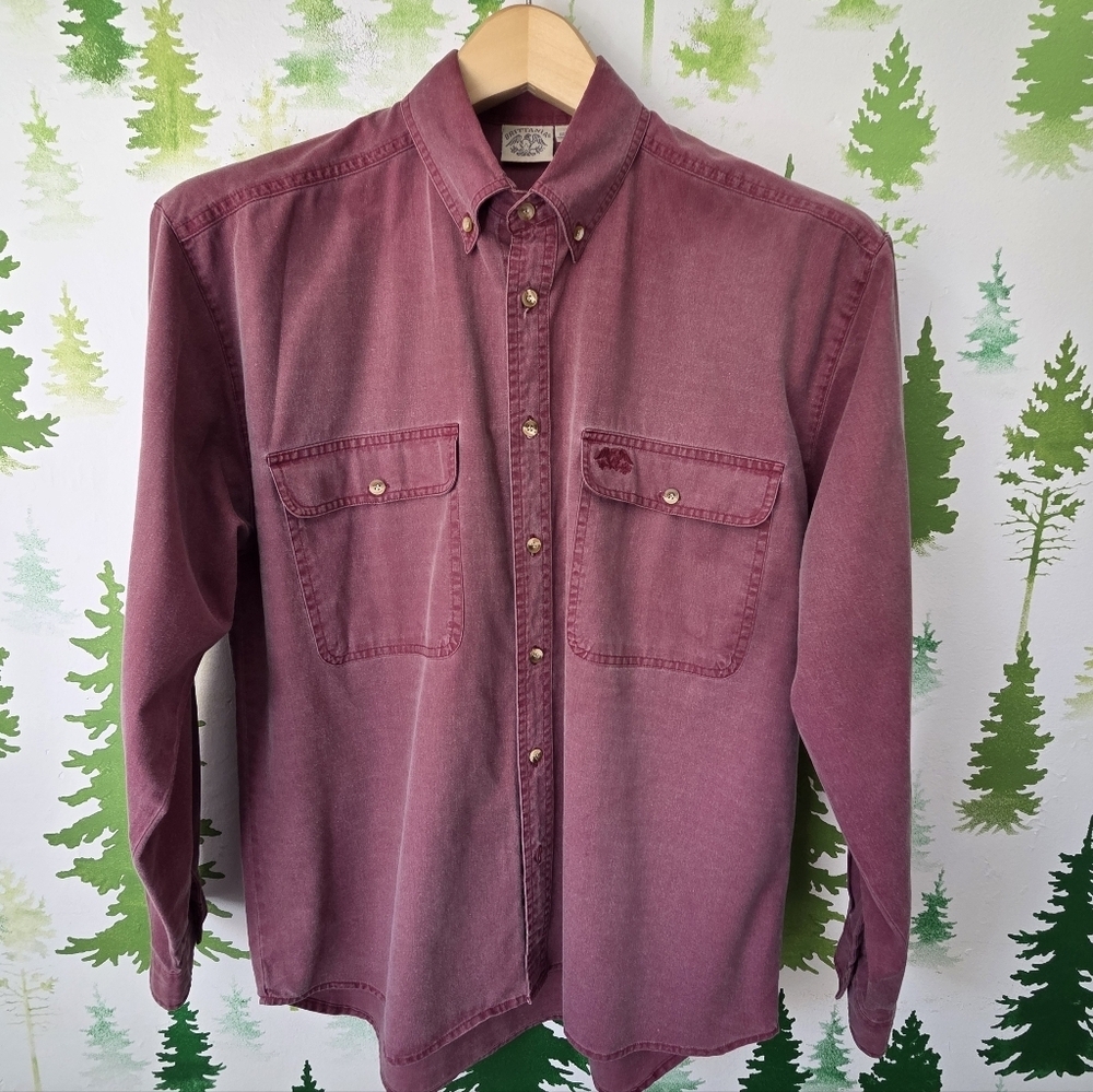 Men's Brittania Maroon Button-Down Shirt